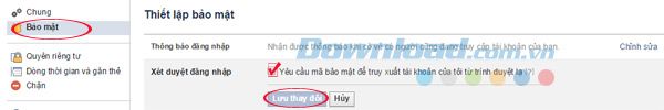 bảo vệ an ninh 2 lớp cho Facebook
