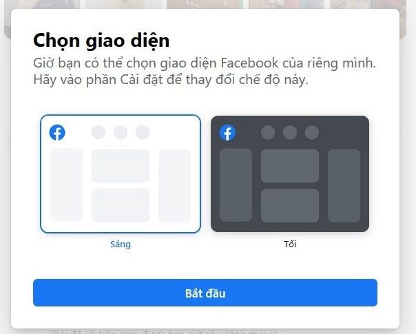 Chọn kiểu giao diện cho Facebook