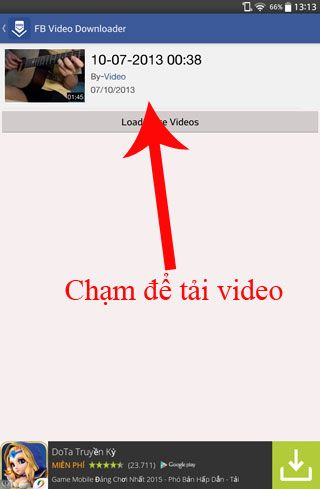 tải video từ Facebook về điện thoại