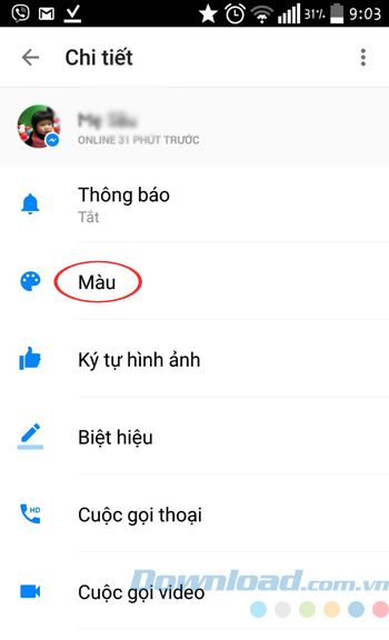 Thay đổi màu sắc của bong bóng chat