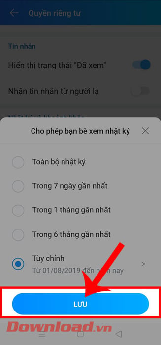 Nhấn vào nút Lưu