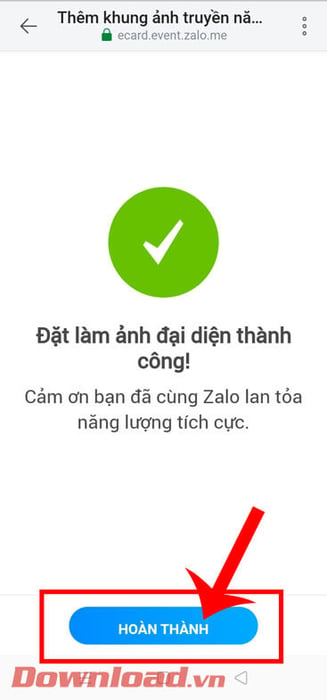 Nhấn vào nút Hoàn thành