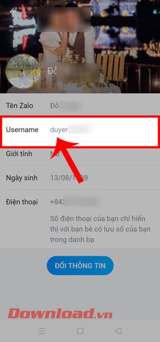 Tên người dùng đã được tạo thành công