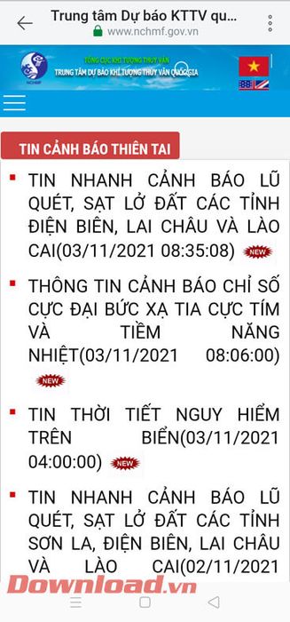 Thông tin về thời tiết