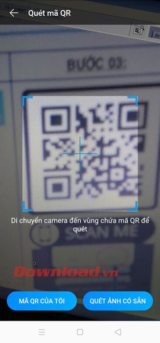 Bắt đầu quét mã QR