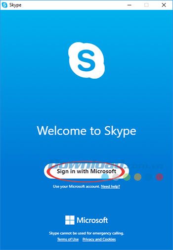 Đăng nhập vào Skype