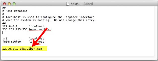 Thêm lệnh để tắt quảng cáo trên Viber trên máy Mac