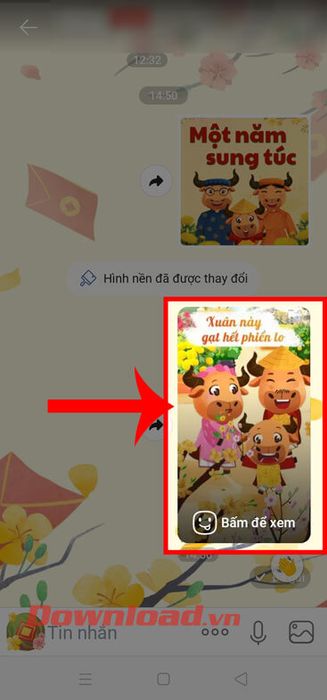 Bấm vào sticker