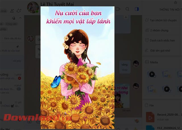 Bấm vào sticker