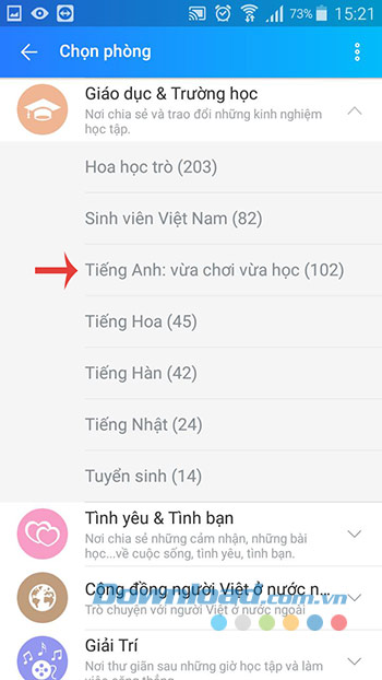 Lựa chọn phòng