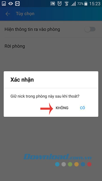 Xác nhận rời phòng