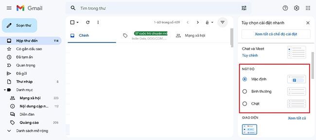 Đổi phong cách hiển thị email