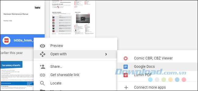 Mở tài liệu PDF bằng Google Docs