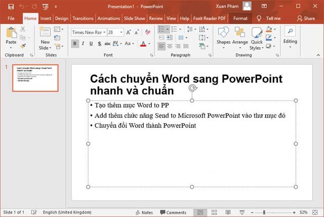 Chuyển đổi sang PowerPoint