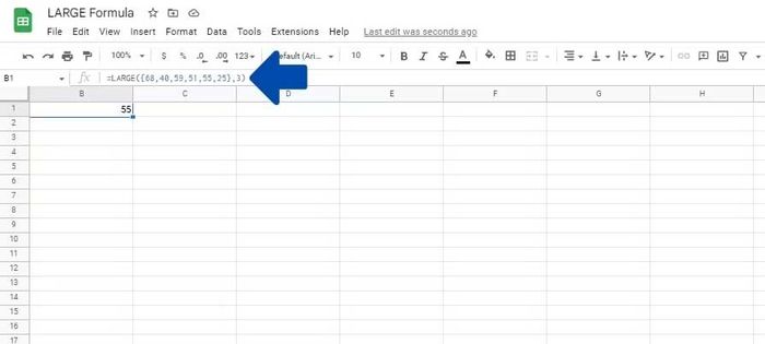 Chữ mảng một ô trong Google Sheets