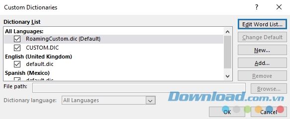 Từ điển trong Microsoft Word