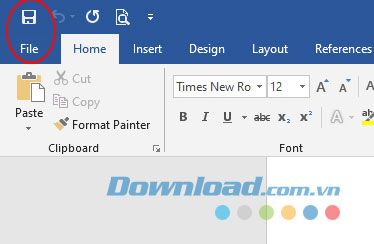 Giao diện chính của Microsoft Word