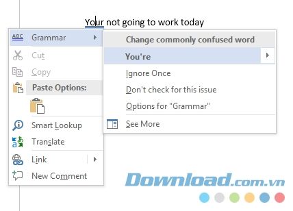 Microsoft Word tự động kiểm tra ngữ pháp
