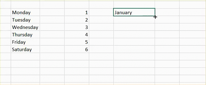 Nhập nhanh tháng với tính năng Fill Handle trên Excel 2016