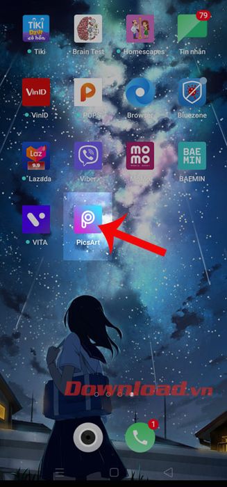 Khởi động ứng dụng PicsArt