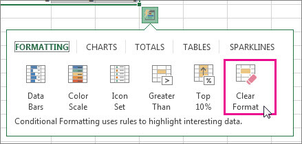 Clear Format sẽ loại bỏ định dạng