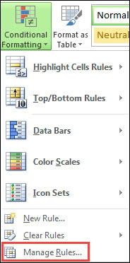 Quản lý quy tắc trong Excel