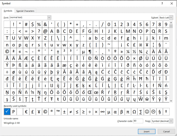 Ký hiệu đặc biệt trong Excel