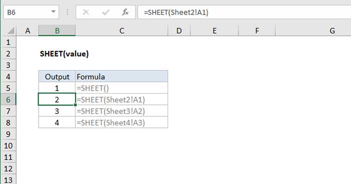 Hàm SHEET trong Excel: một cái nhìn tổng quan