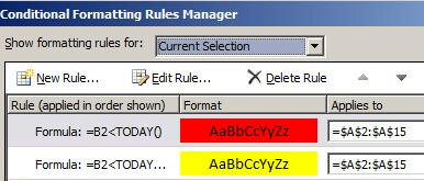 Quản lý các quy tắc định dạng có điều kiện trong Excel