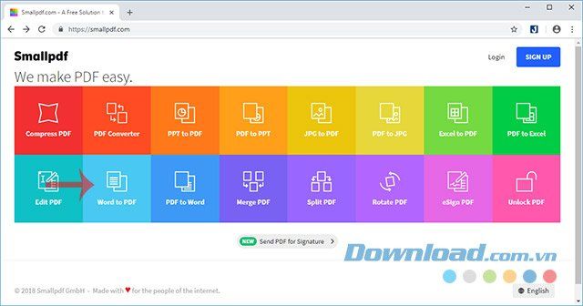 Chuyển đổi Word sang PDF với SmallPDF