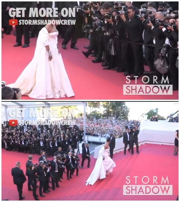 Tiếp tục với hình ảnh Brad Pitt - Angelina Jolie, ca sĩ Rihanna, và màn chào đón Tom Cruise bằng một màn trình diễn máy bay nhào lộn.