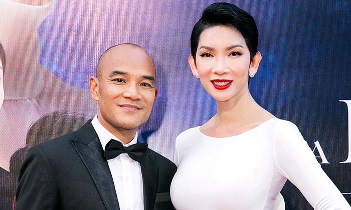 Xuân Lan và Ngọc Lâm tại sự kiện ra mắt phim vào ngày 17/4. (Ảnh: Kiếng Cận)