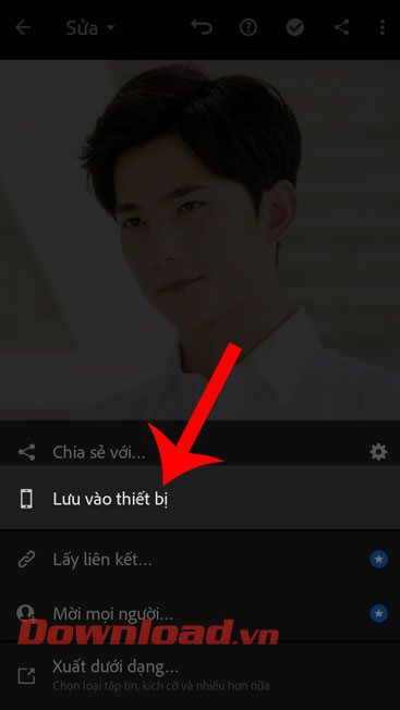 Nhấn vào mục Lưu vào thiết bị