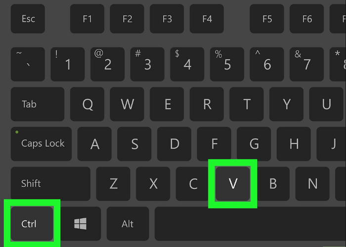 Nhấn <code>Ctrl + V</code> để dán ảnh đã chụp