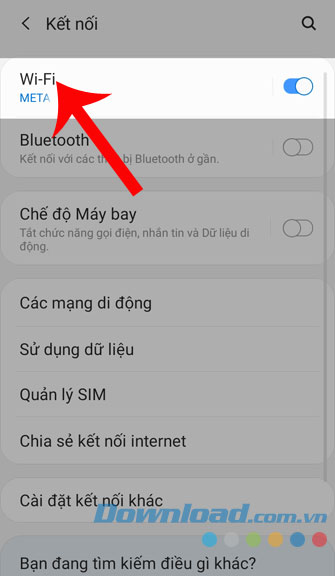 Chọn <strong>Wi-Fi</strong>.