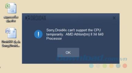 Lỗi không tương thích chip trên Droid4X
