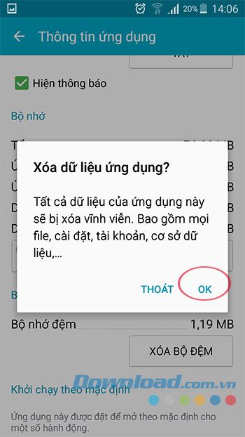 Xác nhận xóa dữ liệu Google Play