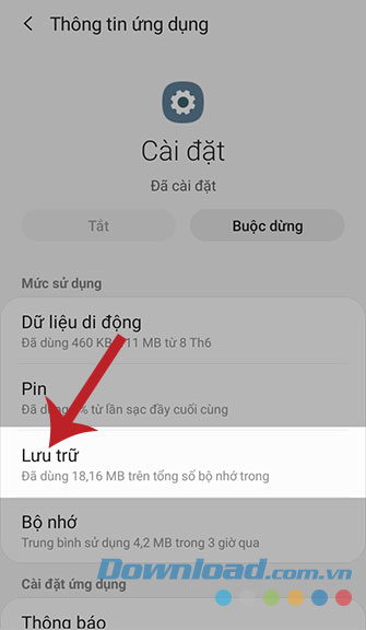 Chạm vào Lưu trữ