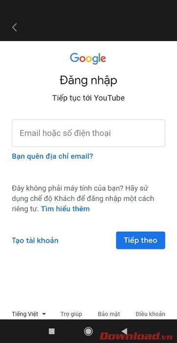 Đăng nhập vào tài khoản