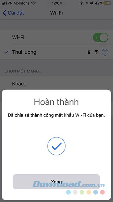 Chia sẻ thành công