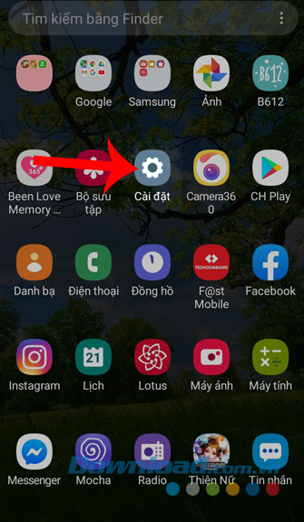 Mở phần Cài Đặt trên điện thoại.