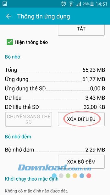 Xóa hết dữ liệu