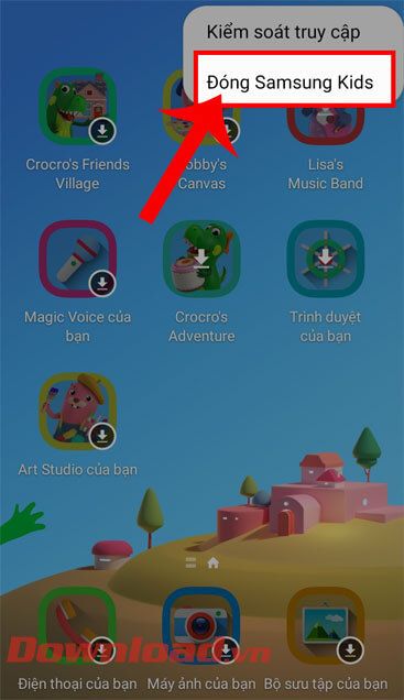 Nhấn vào tùy chọn Samsung Kids