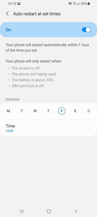 Đặt thời gian tự động khởi động lại trên hệ điều hành Android