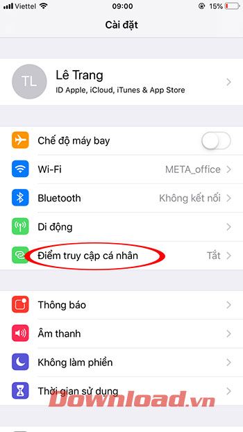 Cách tạo điểm phát Wifi trên iPhone 3