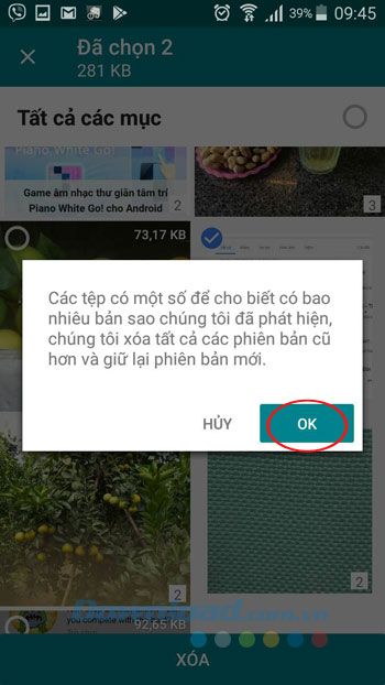 Số lượng tập tin trùng lặp