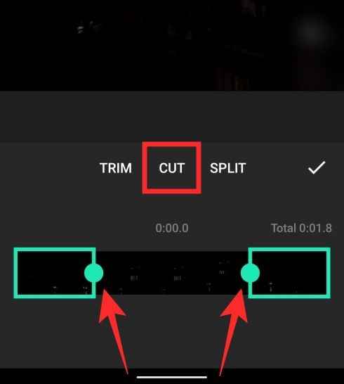 Chọn Cắt trên Inshot