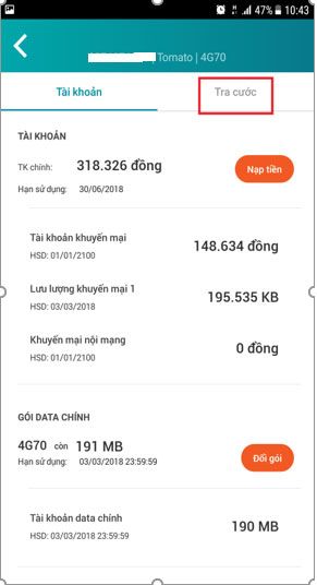 Kiểm tra cước trả sau Viettel qua ứng dụng My Viettel