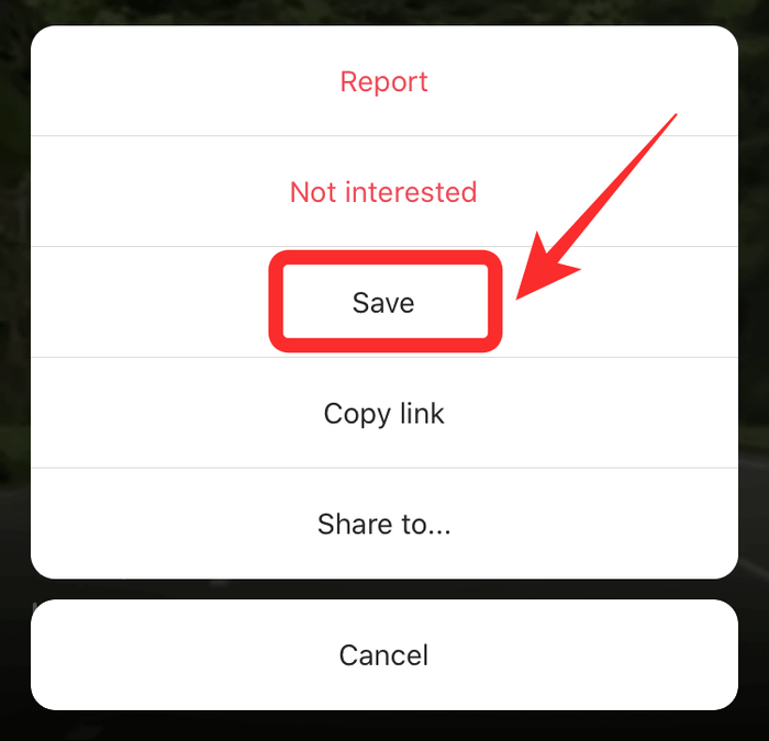 Bấm vào nút Lưu để giữ lại Instagram Reels