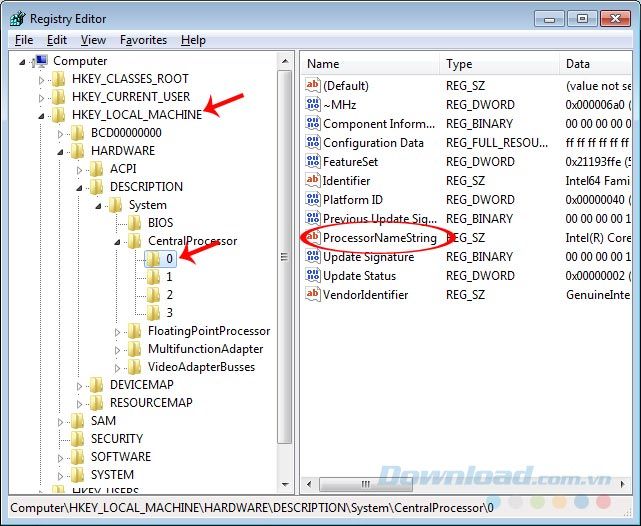 Cửa sổ Registry Editor